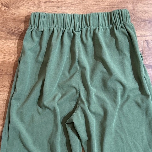 Halara Flex Women Small High Waisted Pocket Wide Waffle Work Loden Green Pants - Picture 12 of 12